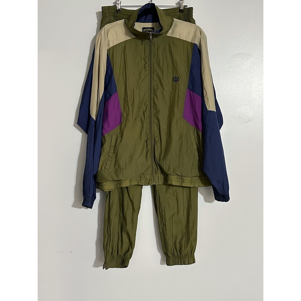 Vintage 1990s USA Olympic Colorblock Tracksuit Mens Large